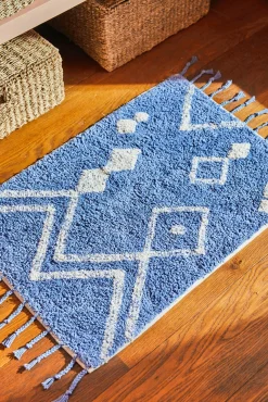 Alfombra de baño en tufting azul Fauve