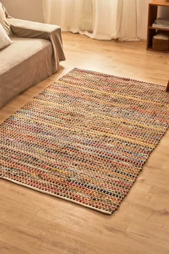 Alfombra de yute y tela multicolor Cando