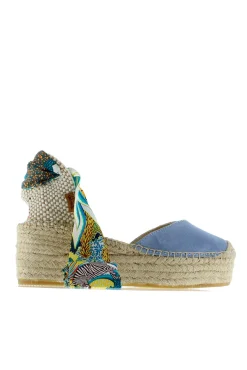 Alpargata cuña yute azul