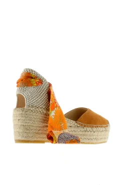 Alpargata cuña yute naranja