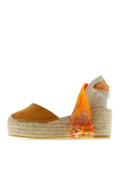 Alpargata cuña yute naranja