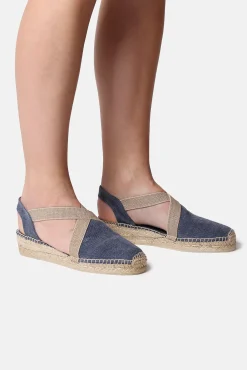 Alpargata de cuña baja con elásticos
