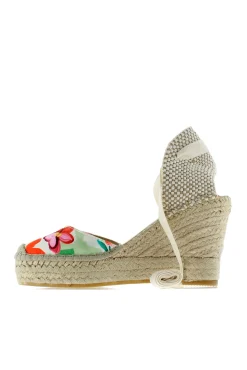 Alpargata de cuña yute print flores