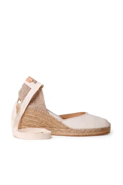 Alpargata de piel con cuña baja