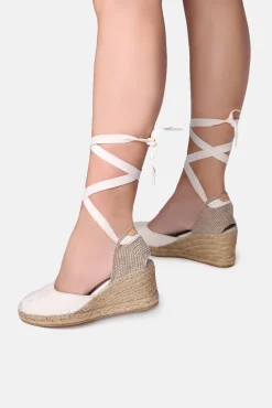 Alpargata de piel con cuña baja