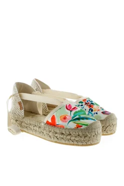 Alpargata plana yute print flores