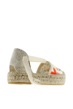 Alpargata plana yute print flores