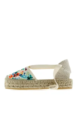 Alpargata plana yute print flores
