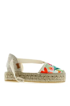 Alpargata plana yute print flores