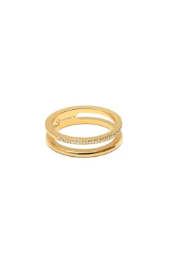 Anillo Bibiana Acero Baño Oro