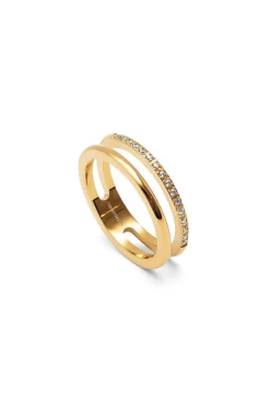 Anillo Bibiana Acero Baño Oro