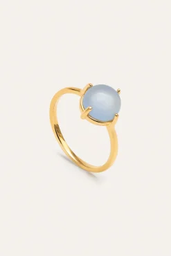 Anillo Celebrate Azul Baño Oro