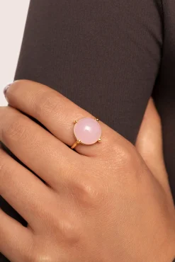 Anillo Celebrate Pink Baño Oro