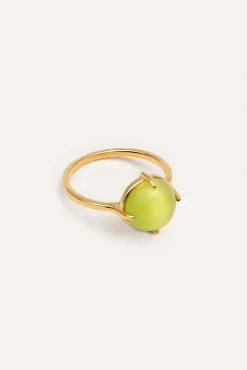 Anillo Celebrate Verde Baño Oro