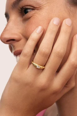 Anillo Organic River Baño Oro