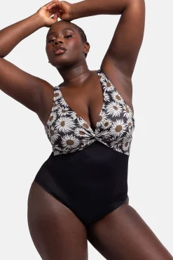 Bañador con relleno sin aro estampado negro