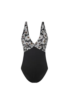 Bañador con relleno sin aro estampado negro
