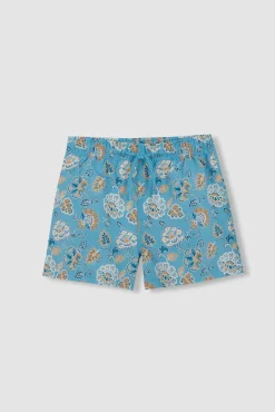 Bañador estampado flores azul claro