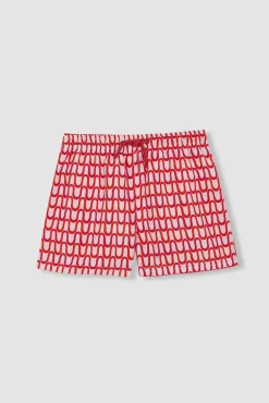 Bañador estampado ondas blanco