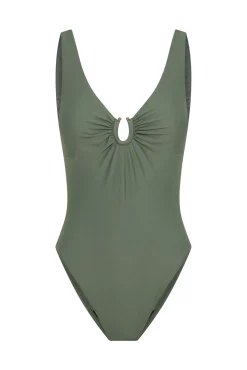 Bañador menstrual escote verde