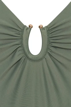 Bañador menstrual escote verde