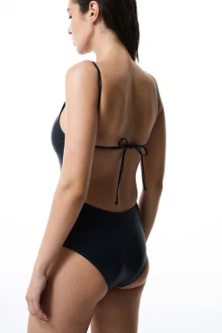 Bañador negro brillo