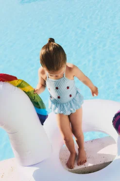Bañador niña volante