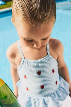 Bañador niña volante
