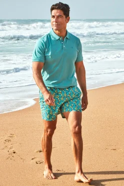Bañador padre con flores azul