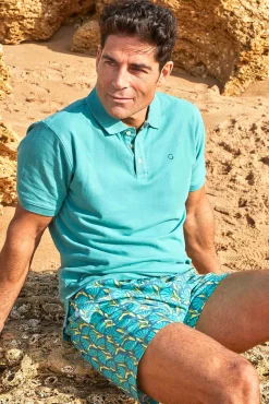 Bañador padre con flores azul