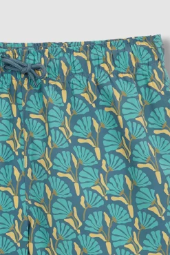 Bañador padre con flores azul