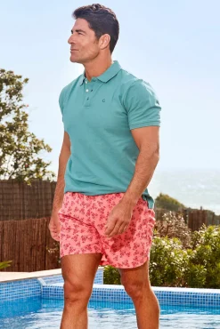 Bañador padre estampado langosta rosa