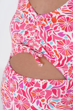 Bañador premamá de canalé estampado