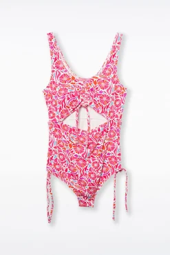 Bañador premamá de canalé estampado