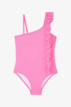 Bañador rosa volante