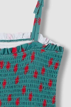 Bañador smock de soles azul claro
