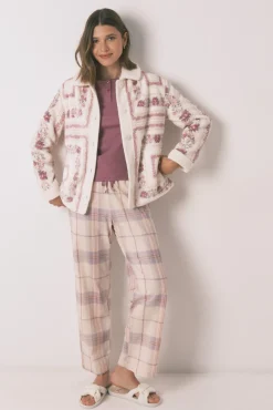 Bata corta polar rosa