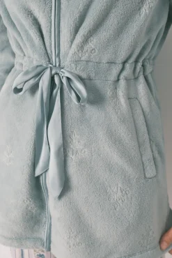 Bata midi polar flores verde
