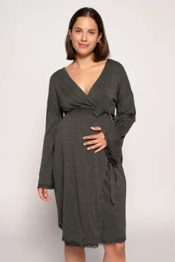 Bata Premamá Con Encaje A Tono