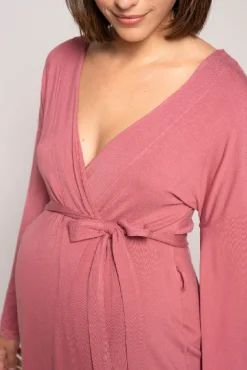 Bata Premamá Con Encaje A Tono