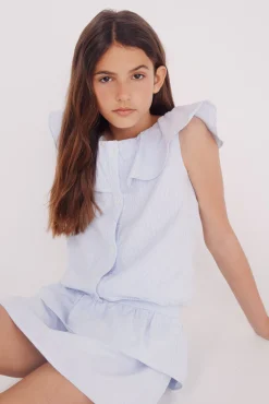 Blusa rayas oxford niña