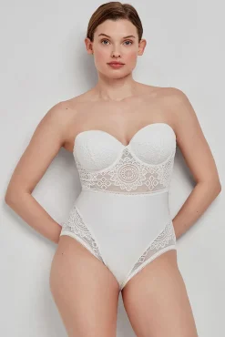 Body desmontable de encaje blanco