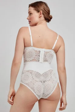 Body desmontable de encaje blanco