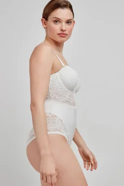 Body desmontable de encaje blanco