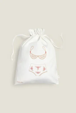 Bolsa algodón plastificada bordada