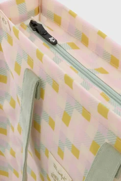 Bolsa de tela tote bag cuadrados multicolor Hello, sunshine!
