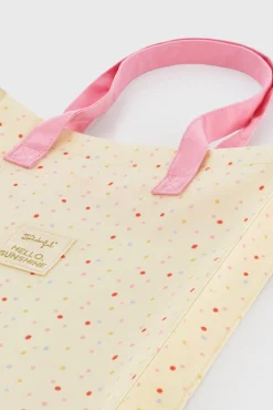 Bolsa de tela tote bag topos multicolor Hello, sunshine!