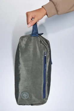 Bolso bandolera nylon kaki satinado