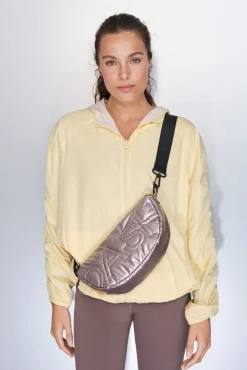 Bolso bandolera nylon rosa metalizado