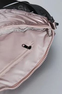 Bolso bandolera nylon rosa metalizado